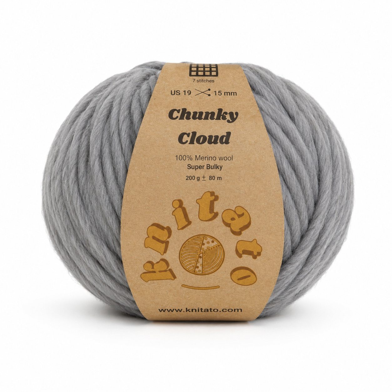Chunky Cloud - Light Grey | Chunky Yarn | Super Bulky Merino Wool