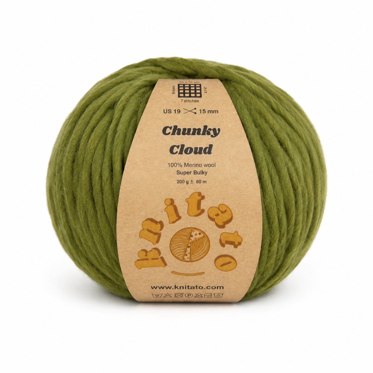 Chunky Cloud - Moss Green | Chunky Yarn | Super Bulky Merino Wool