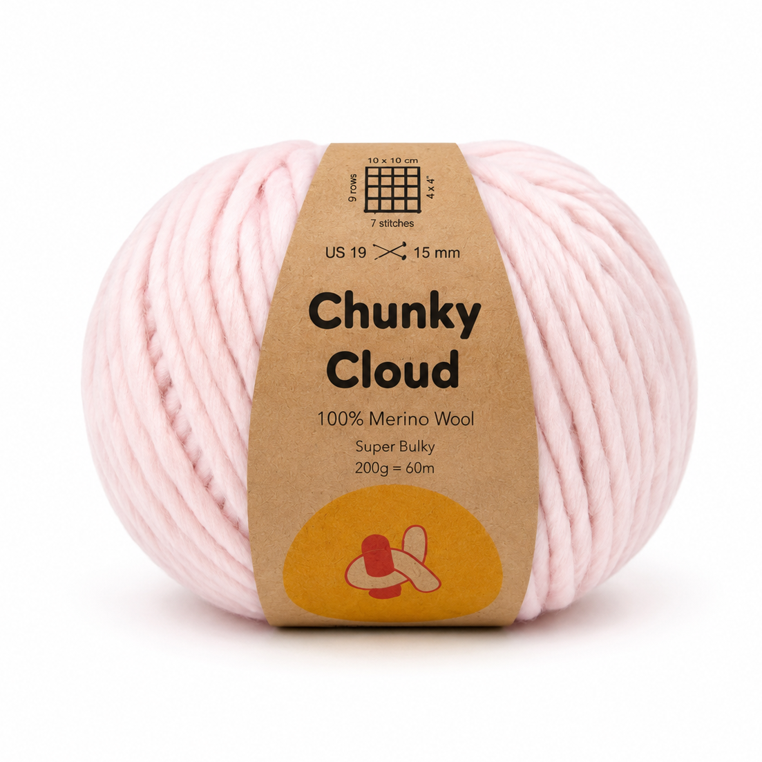Chunky Cloud - Powdered Blush | Chunky Yarn | Super Bulky Merino Wool