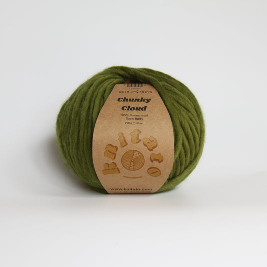 Chunky Cloud - Moss Green | Chunky Yarn | Super Bulky Merino Wool