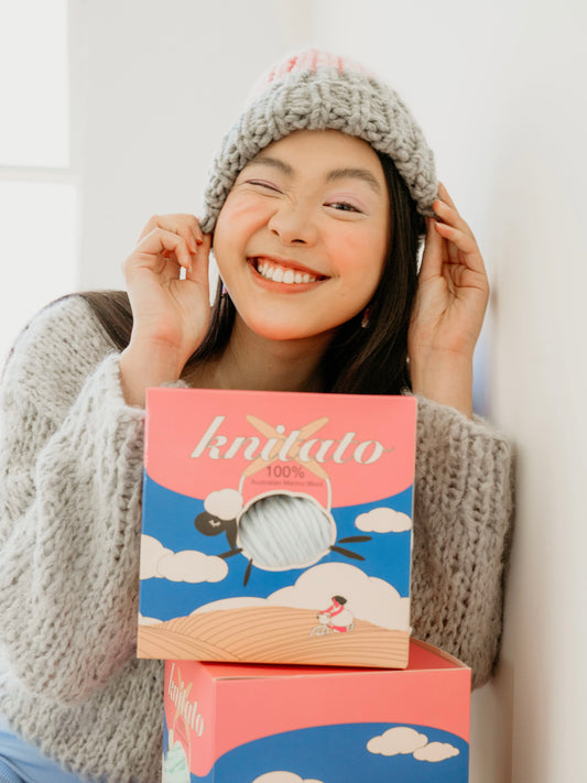Knitato Beanie Box (Kit for 2 Beanies) Beginner Knit Kit