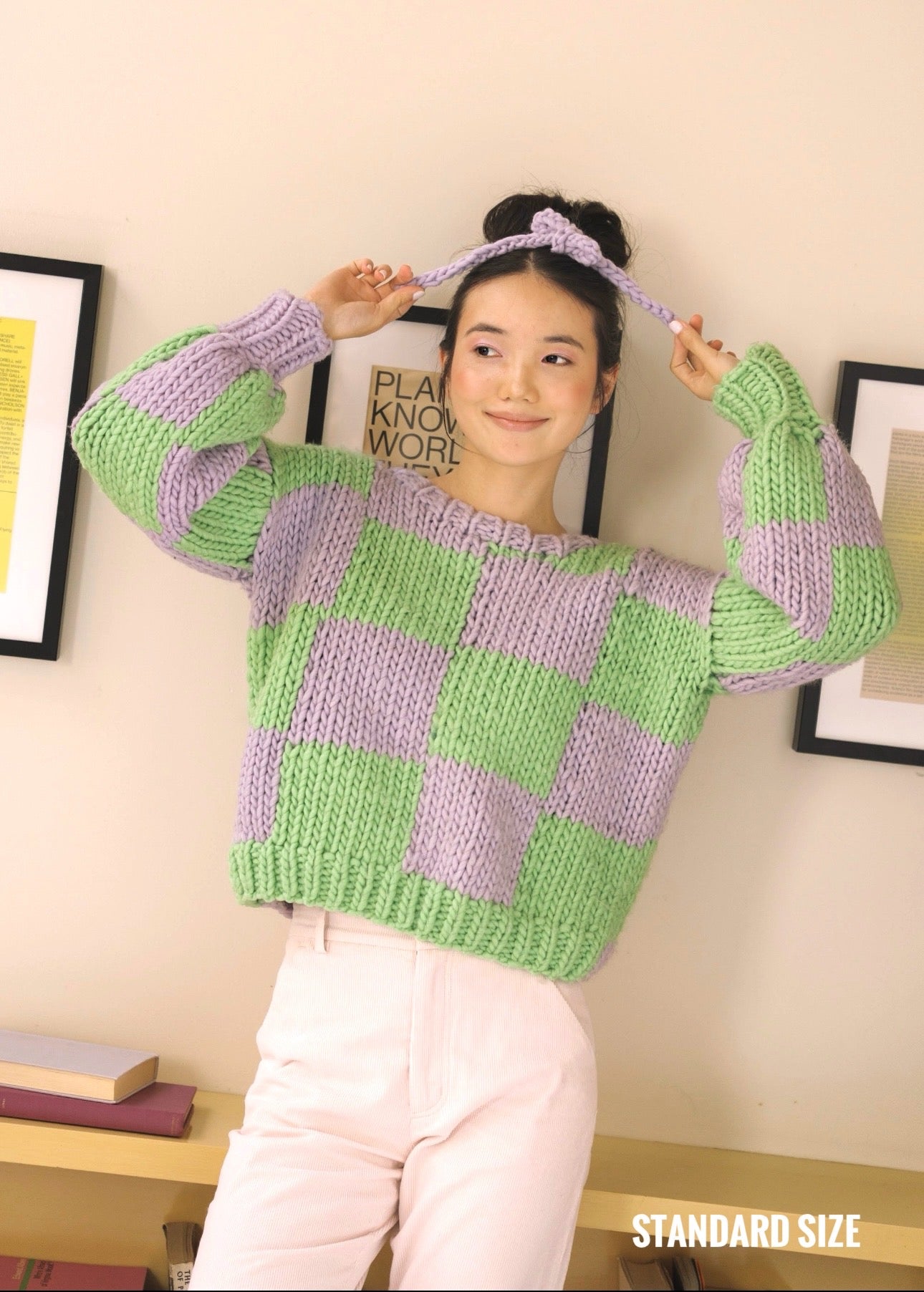 All Over Check Jumper Beginner Knit Kit – Knitato
