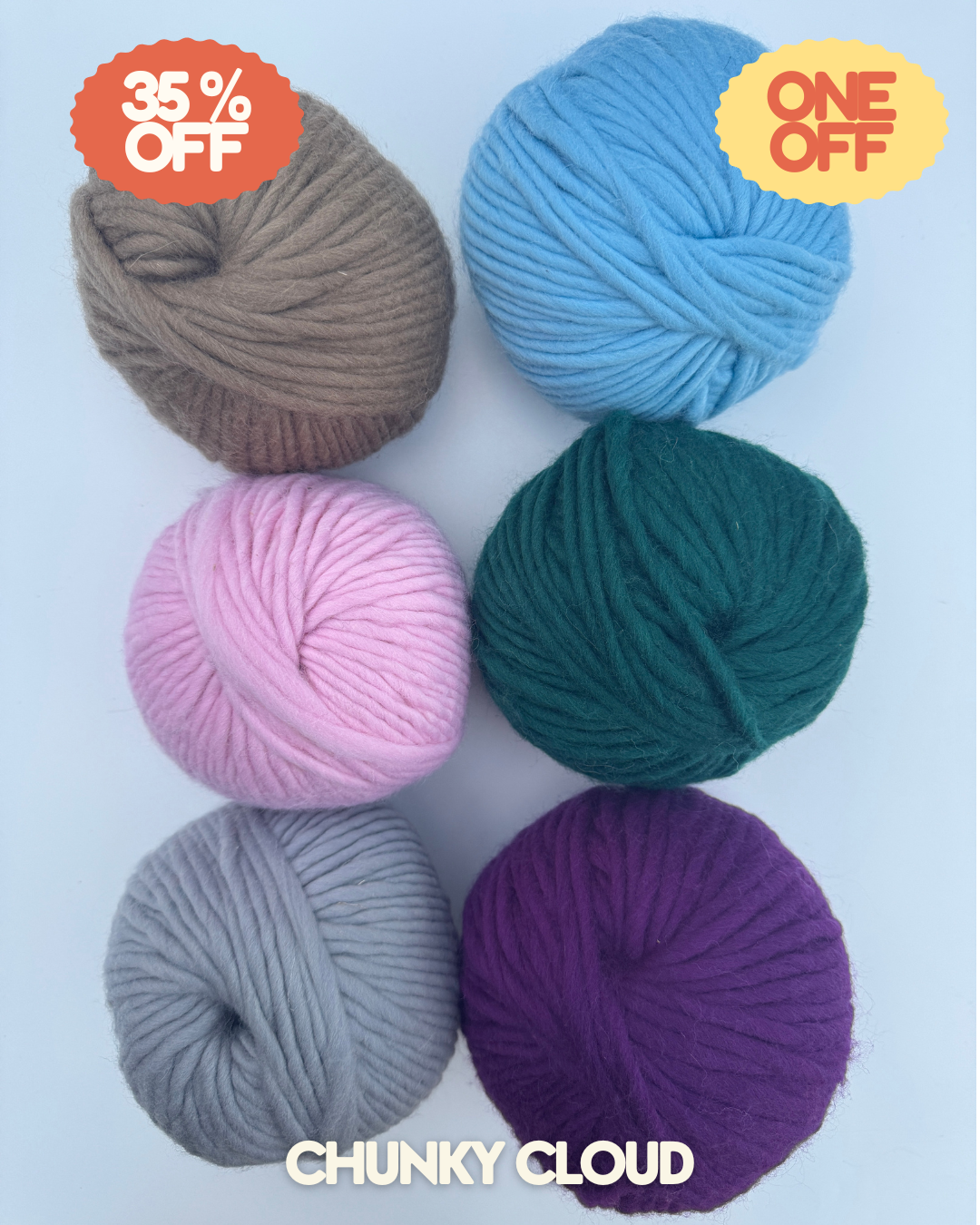 Chunky Cloud Merino Yarn – Assorted Colours | Black Friday Sale