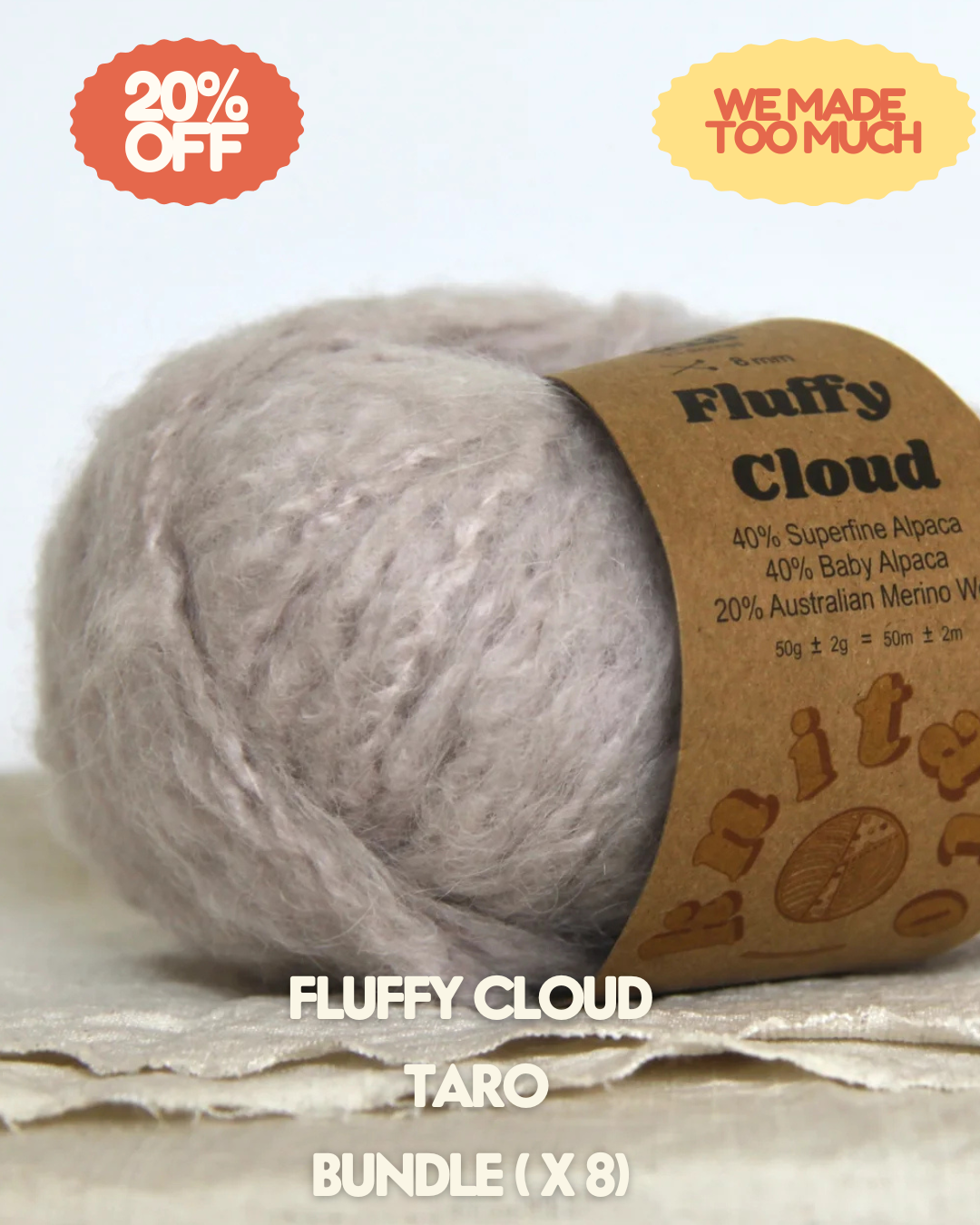 Fluffy Cloud Alpaca Yarn 3 | Black Friday Sale