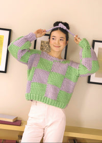 All Over Check Jumper Beginner Knit Kit