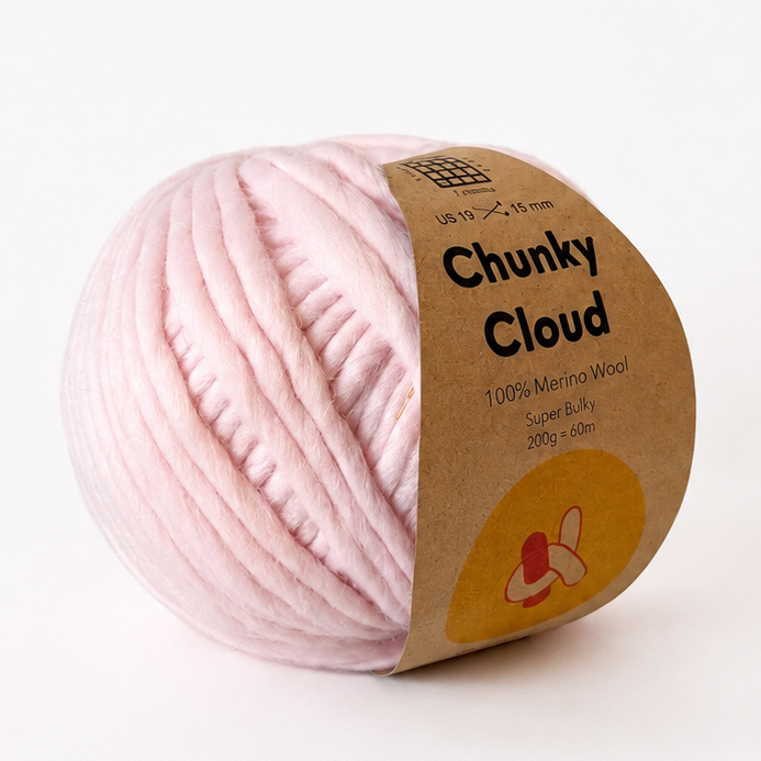 Chunky Cloud - Powdered Blush | Chunky Yarn | Super Bulky Merino Wool
