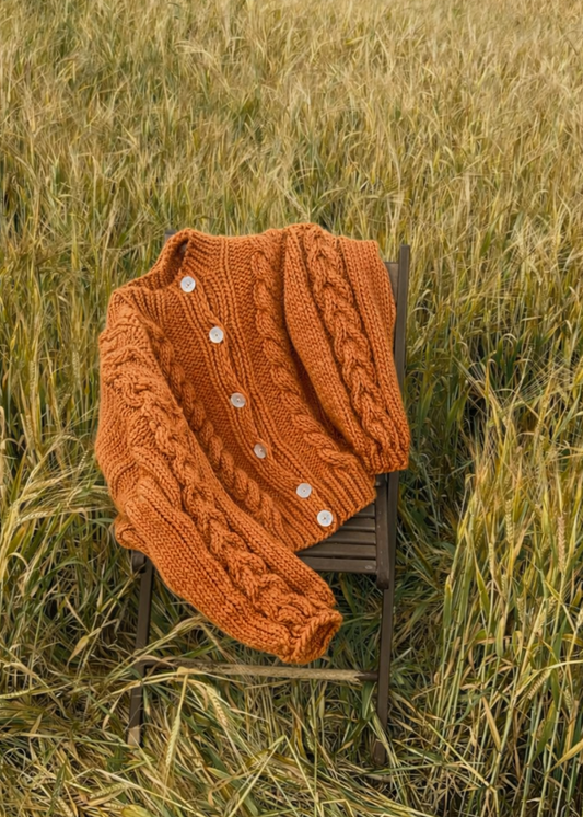 My First Cable Cardigan Knit Kit (Merino Wool Version)