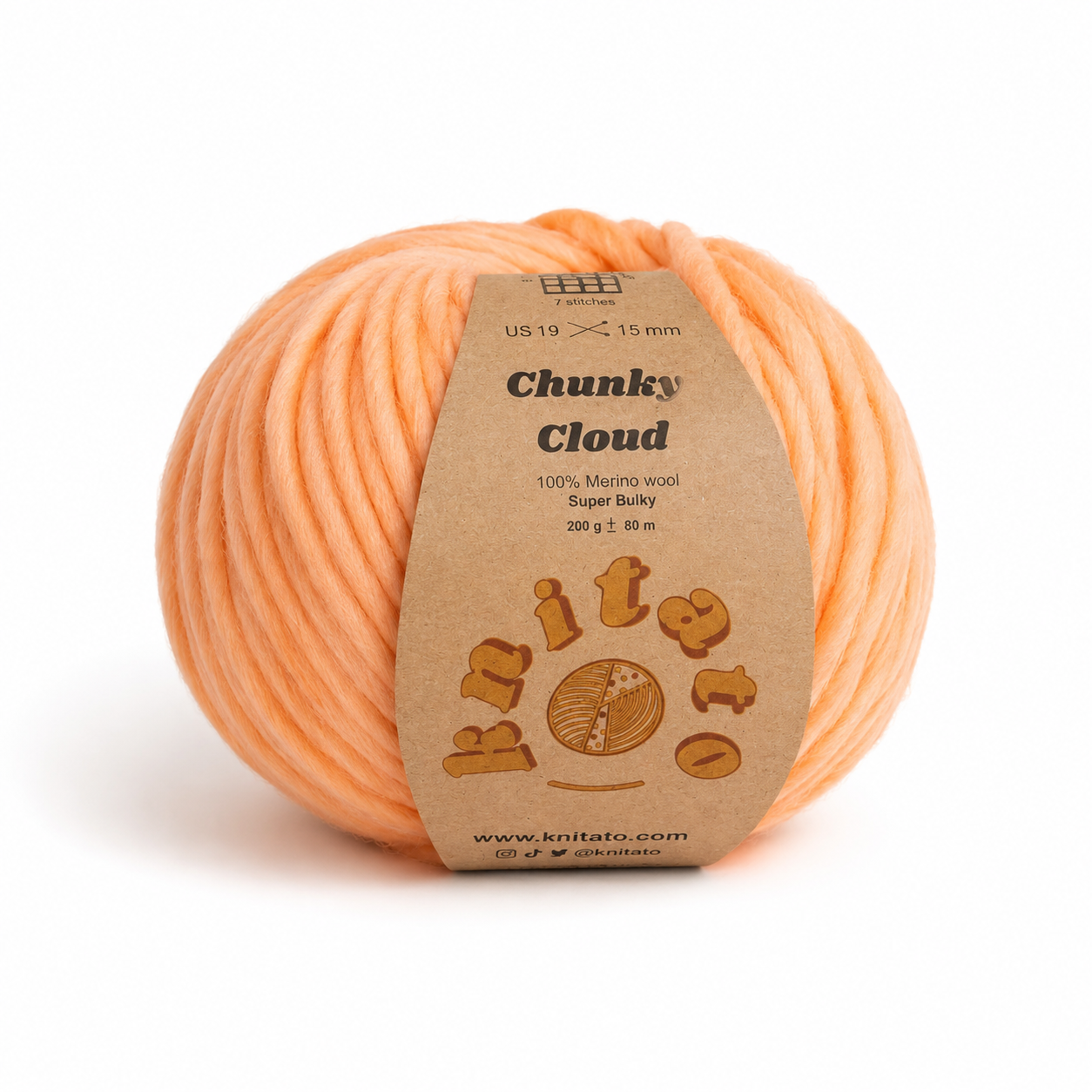 Chunky Cloud - Sherbet Orange | Chunky Merino Wool