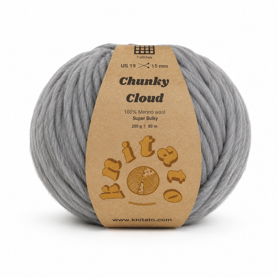 Chunky Cloud - Light Grey | Chunky Yarn | Super Bulky Merino Wool
