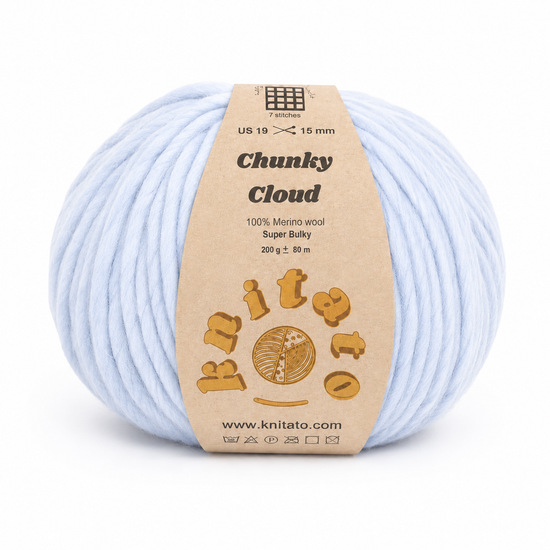Chunky Cloud - Baby Ash Blue | Chunky Yarn | Super Bulky Merino Wool