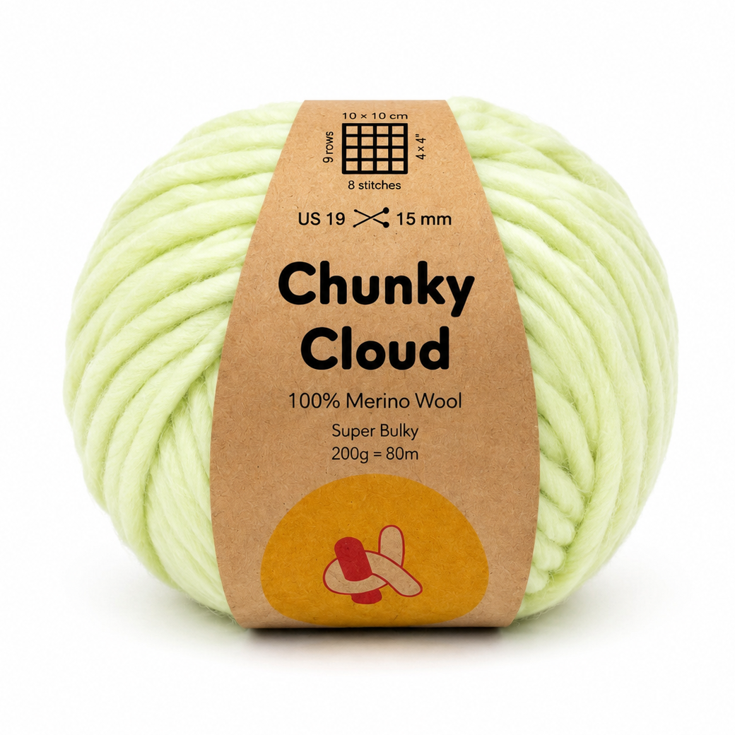 Chunky Cloud - Pistachio Green | Chunky Yarn | Super Bulky Merino Wool