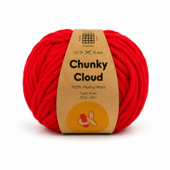 Chunky Cloud - True Red | Chunky Yarn | Super Bulky Merino Wool