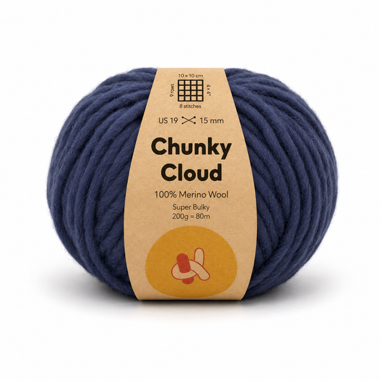 Chunky Cloud - Navy | Chunky Yarn | Super Bulky Merino Wool