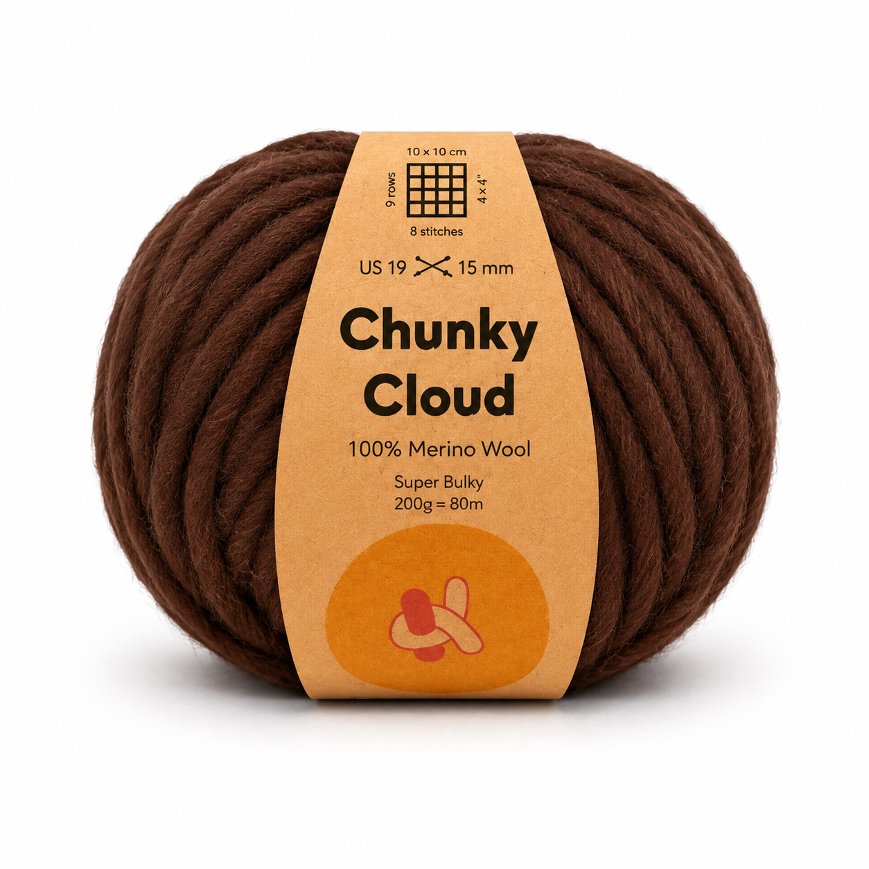 Chunky Cloud - Dark Chocolate | Chunky Yarn | Super Bulky Merino Wool