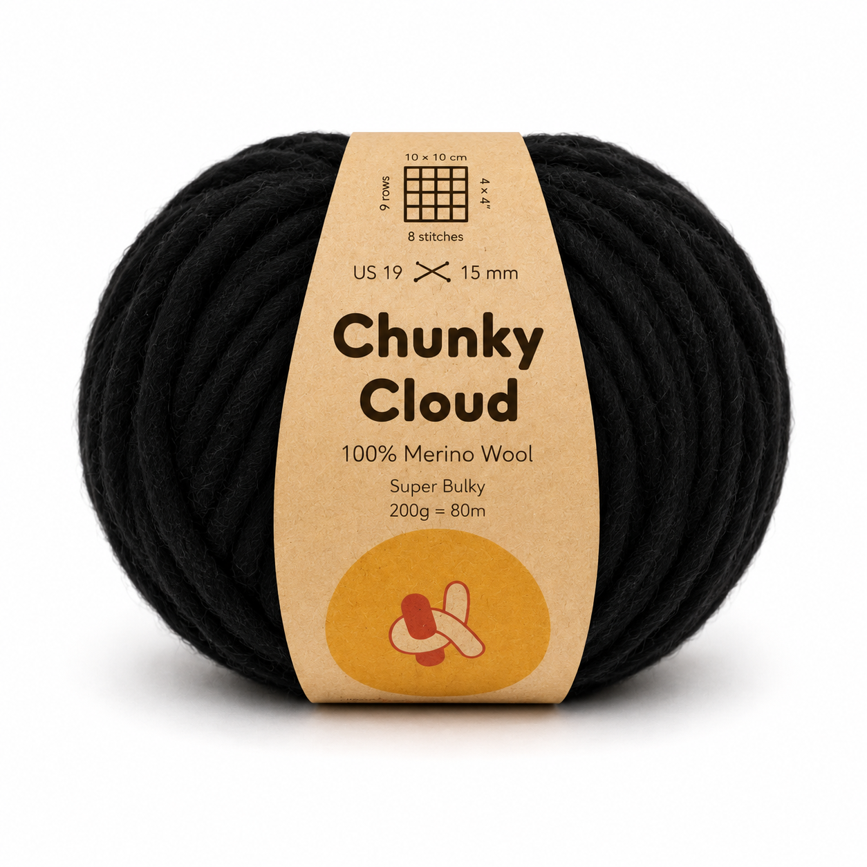 Chunky Cloud - Space Black | Chunky Yarn | Super Bulky Merino Wool