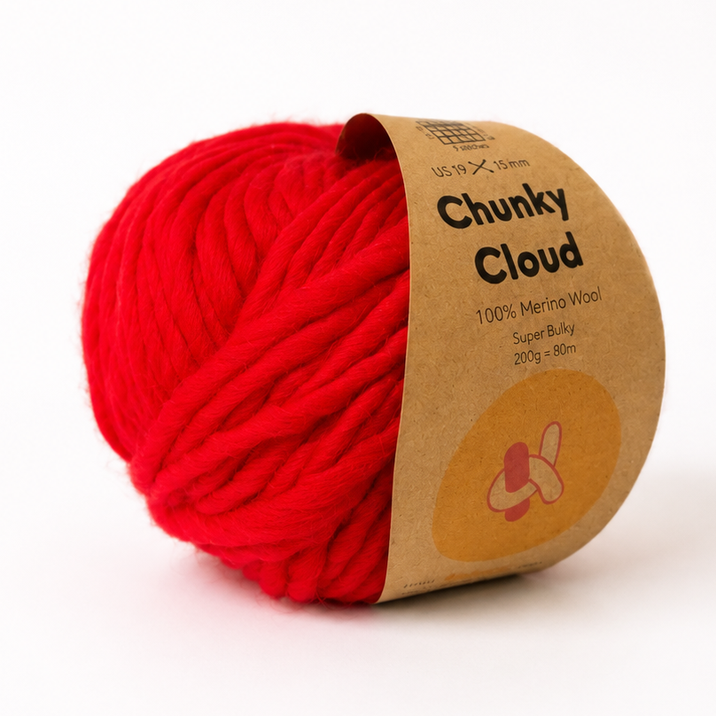 Chunky Cloud - True Red | Chunky Yarn | Super Bulky Merino Wool