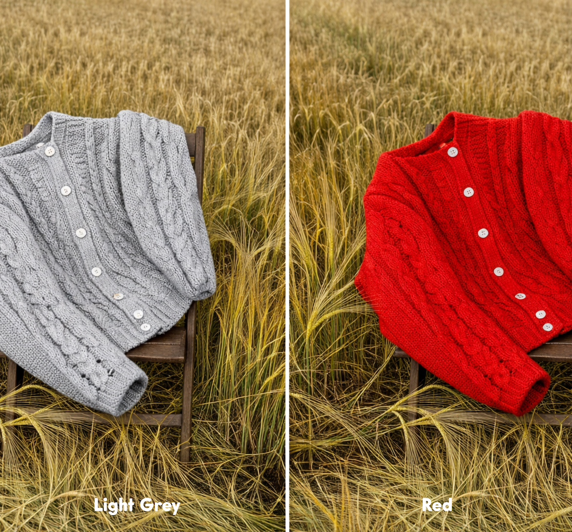 My First Cable Cardigan Knit Kit (Merino Wool Version)