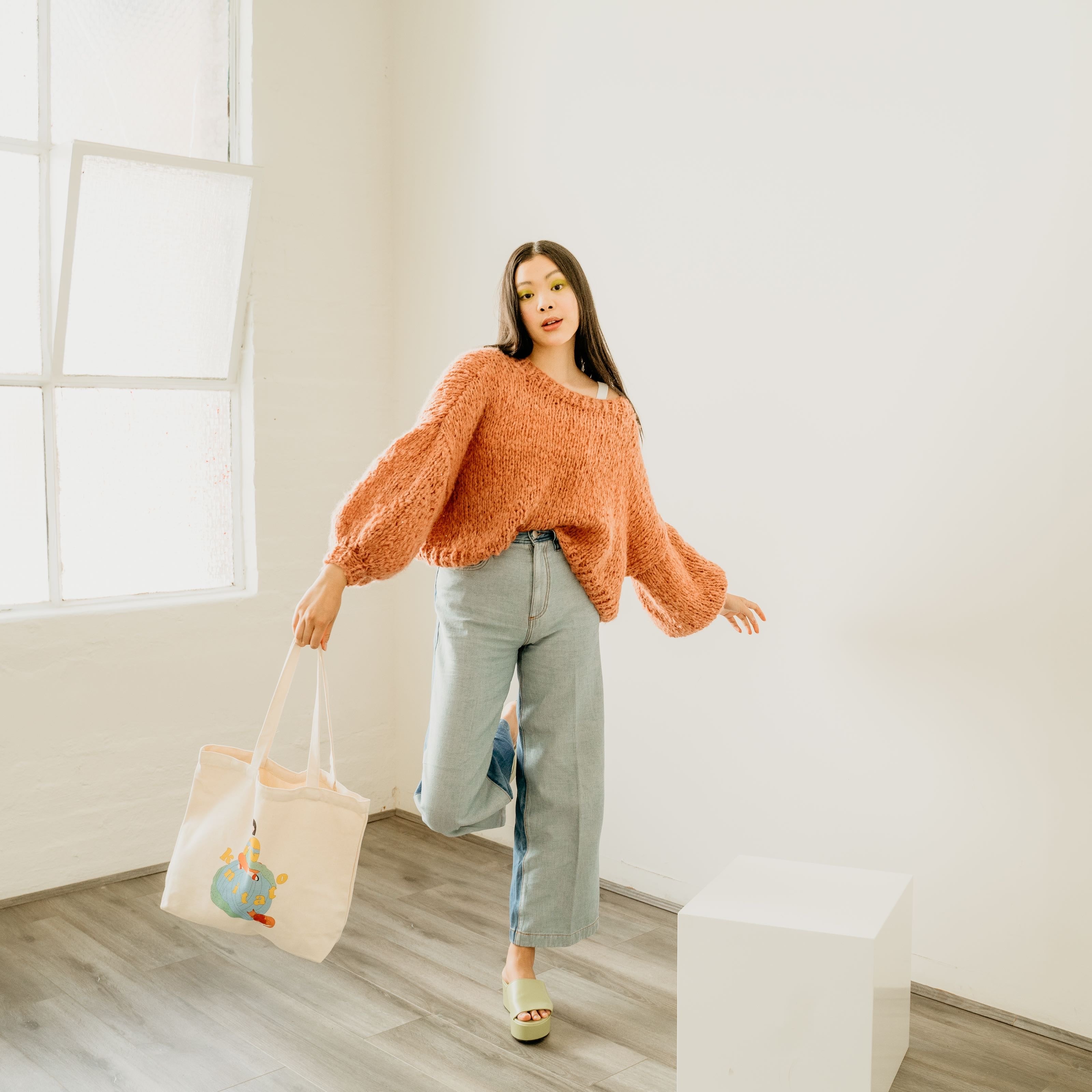 Shop The Ostti Alpaca Merino Wool Check Fluffy Sweater | ELK NZ
