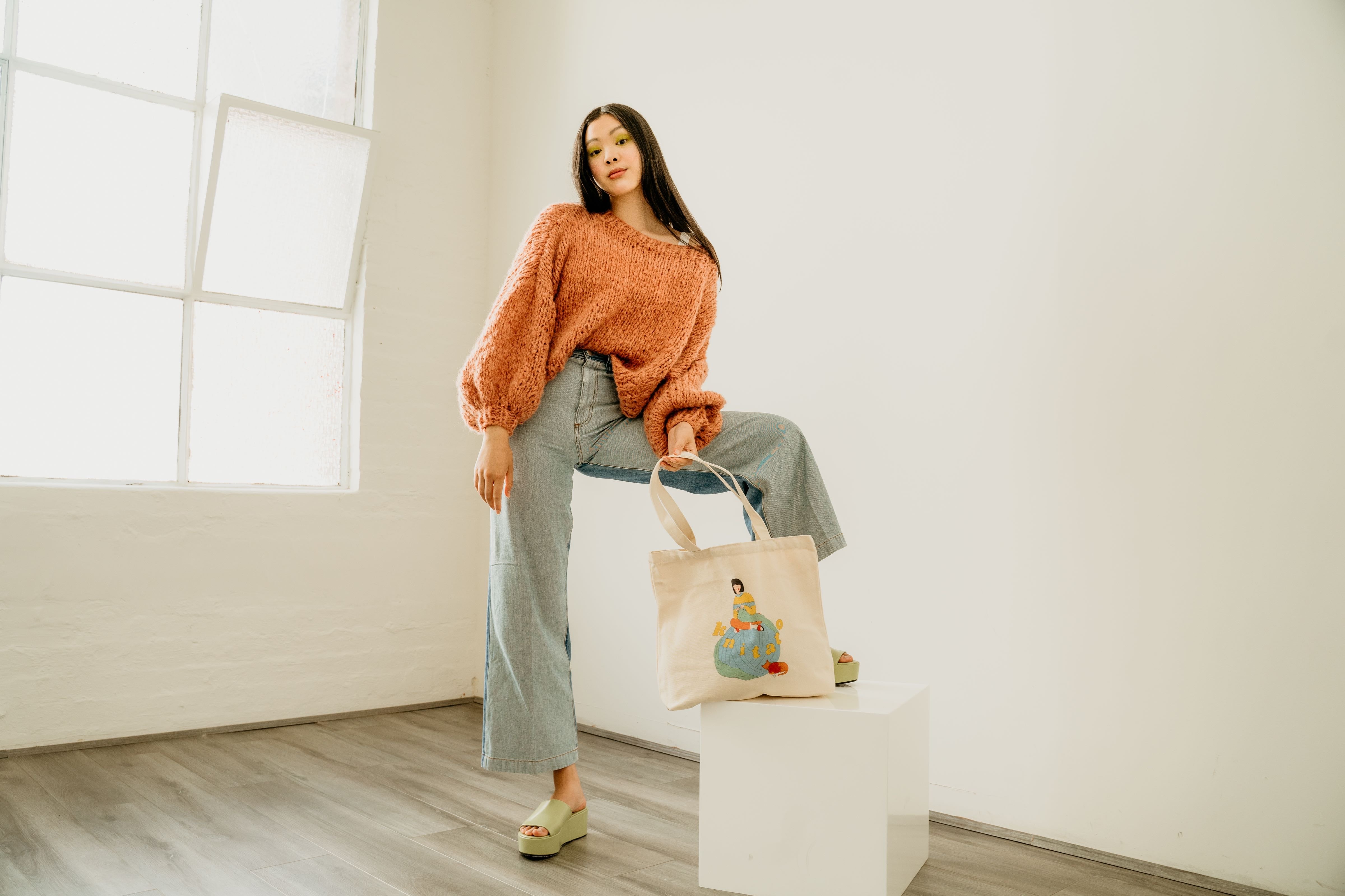 ニット/セーター vegetable alpaca puff knit vegetable alpaca puff cardigan top(2colors) - lsca 韓国