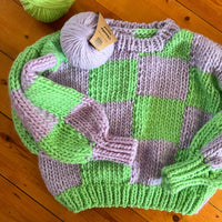 All Over Check Jumper Beginner Knit Kit