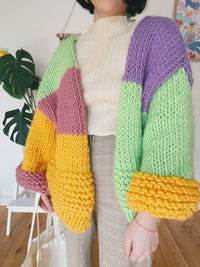 Rainbow Cardigan Beginner Knit Kit
