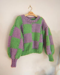 All Over Check Jumper Beginner Knit Kit