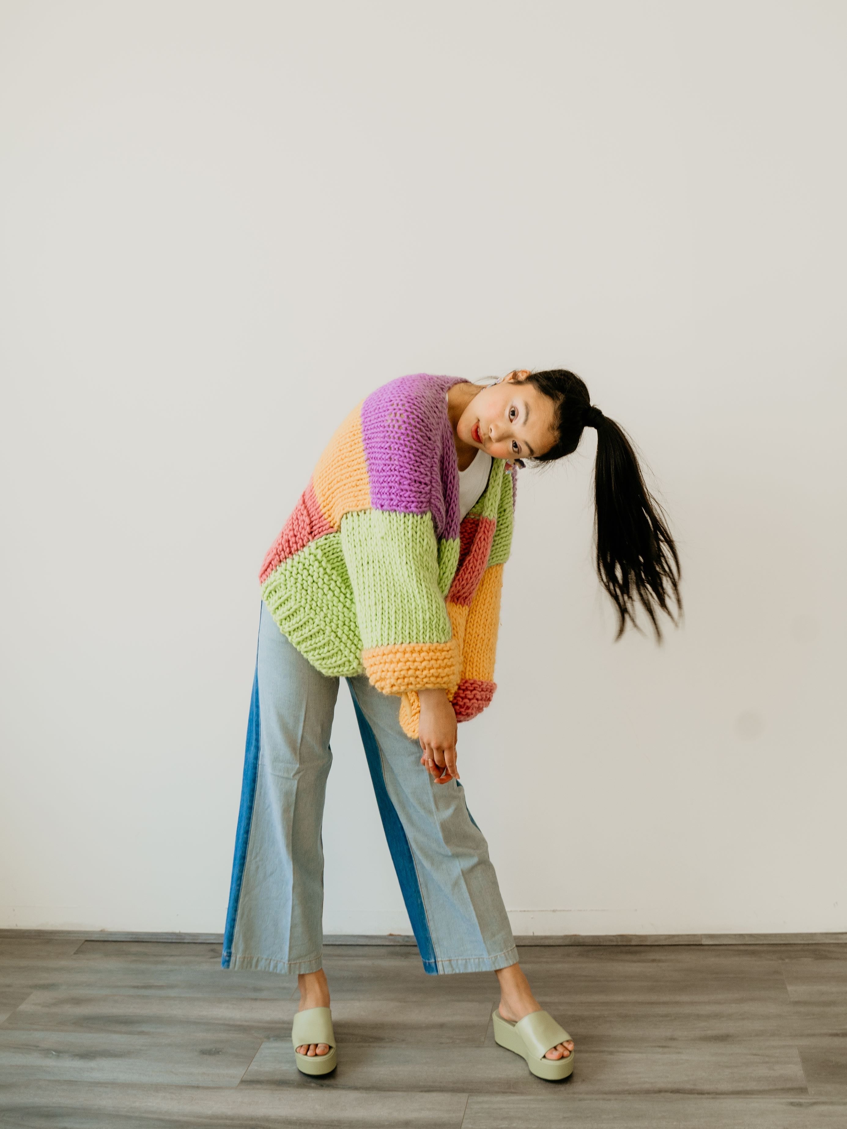 Rainbow Cardigan Beginner Knit Kit