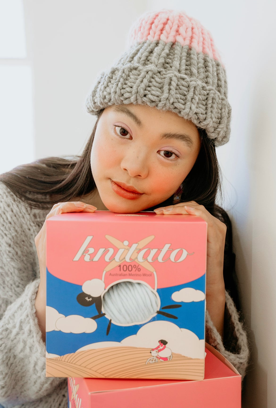 Knitato Beanie Box (Kit for 2 Beanies) Beginner Knit Kit
